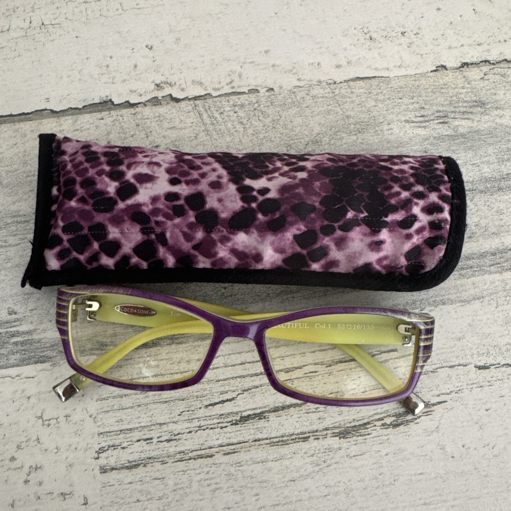 Coco Song Eyeglasses Frames Limited Edition 446/599 Purple/Yellow 53-16/135